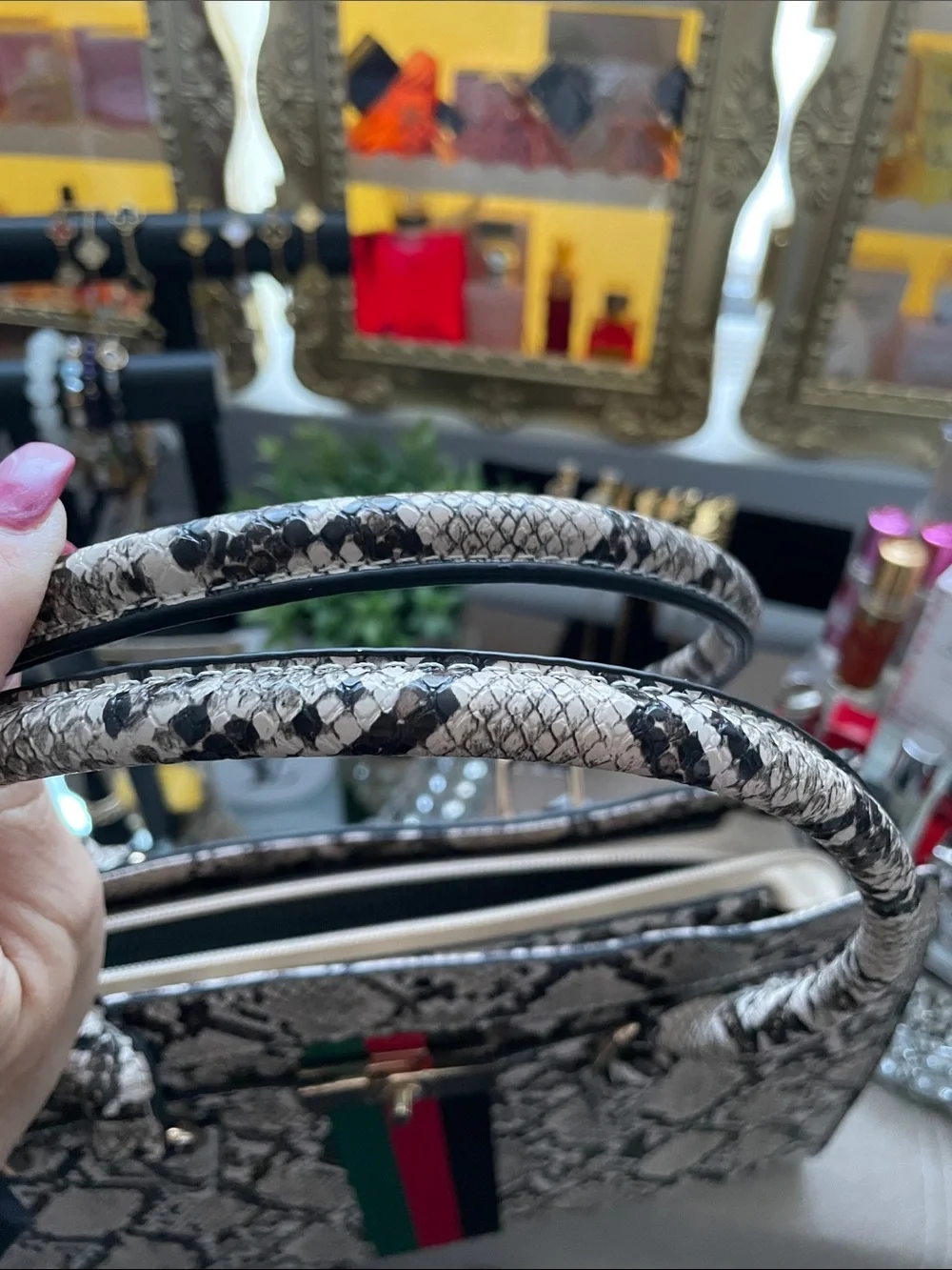 ✨Snakeskin large satchel bag w/ matching wallet ✨NWOT